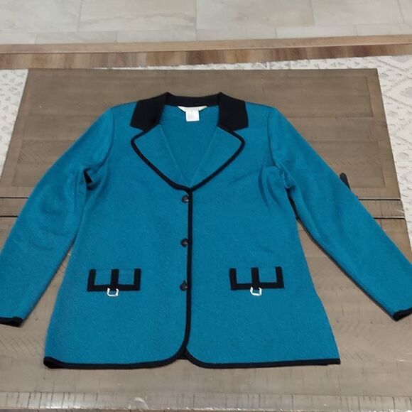 Exclusively Misook Teal Blazer Sz M - Picture 2 of 10